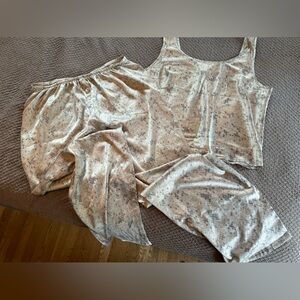 Vintage (2000) reptile print pajama with pants and tank top.